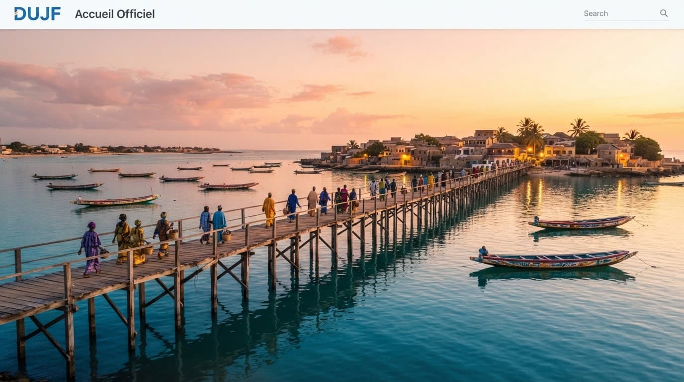 Le pont au crépuscule sur la lagune